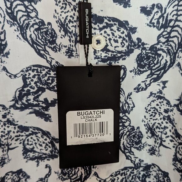 Bugatchi Shaped Fit Tiger & Leopard Dress Shirt Size Medium NWT - Picture 8 of 13